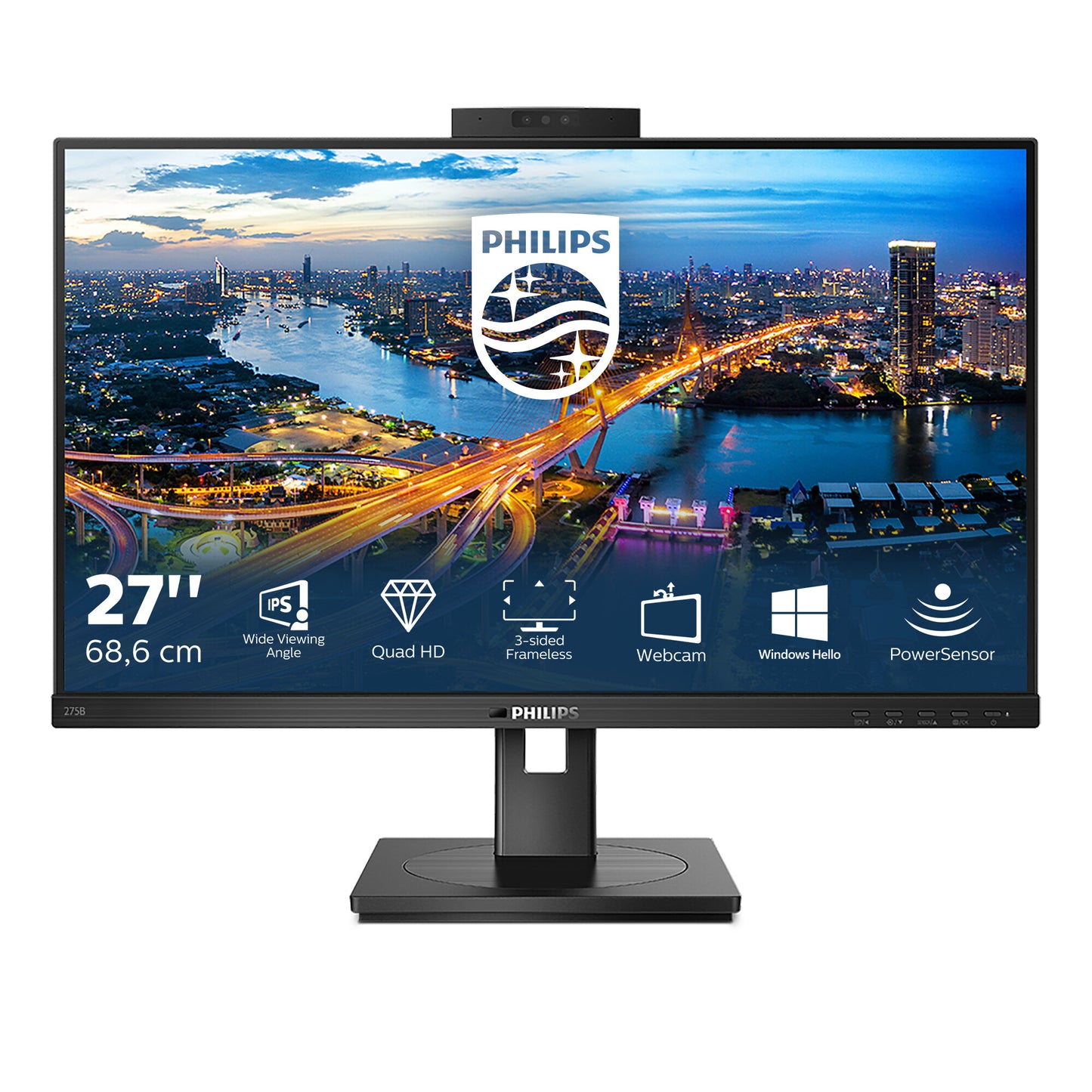 Philips B Line 275B1H/00 computer monitor 68.6 cm (27") 2560 x 1440 pixels 2K Ultra HD LED Black