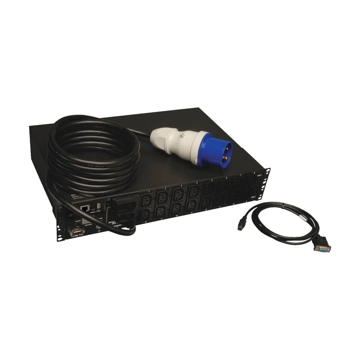 Tripp Lite PDUMH32HVNET 7.4kW Single-Phase Switched PDU, LX Interface, 230V Outlets (16-C13), IEC-309 Blue 230V 32A, 3.6m Cord, 2U Rack-Mount, TAA