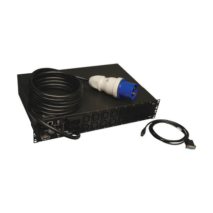 Tripp Lite PDUMH32HVNET 7.4kW Single-Phase Switched PDU, LX Interface, 230V Outlets (16-C13), IEC-309 Blue 230V 32A, 3.6m Cord, 2U Rack-Mount, TAA