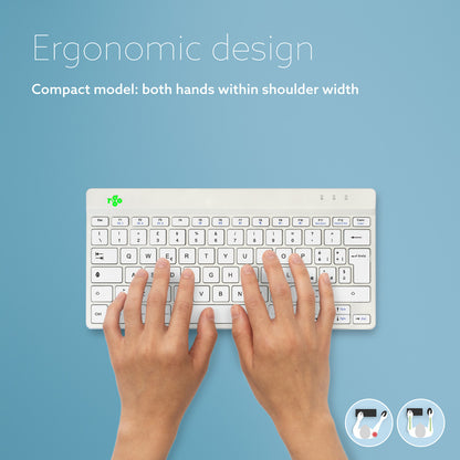 R-Go Tools Ergonomic keyboard R-Go Compact Break, compact keyboard with break software, QWERTY (IT), Bluetooth, white
