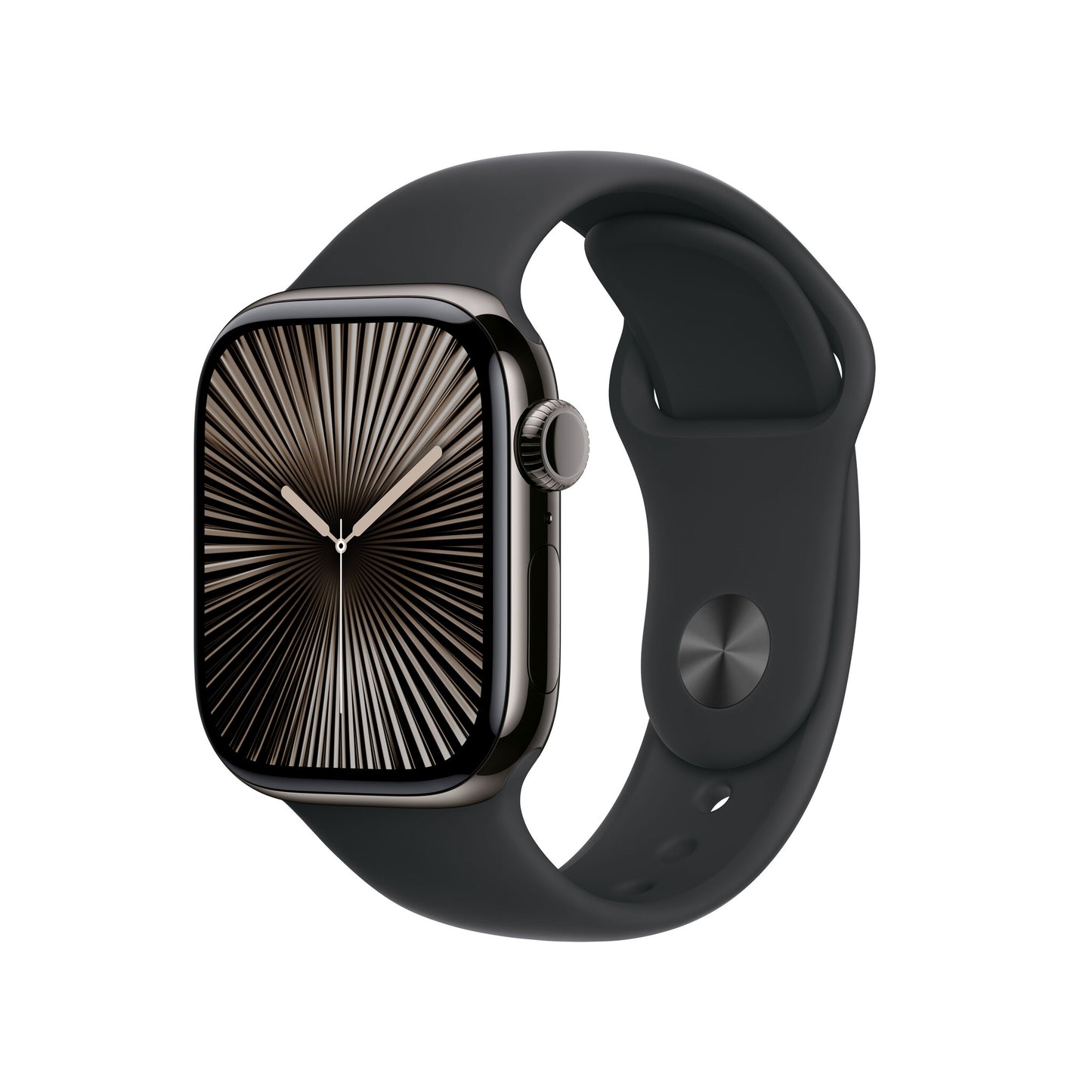 Apple Watch Series 10 GPS + Cellular 42mm Slate Titanium Case with Black Sport Band - S/M