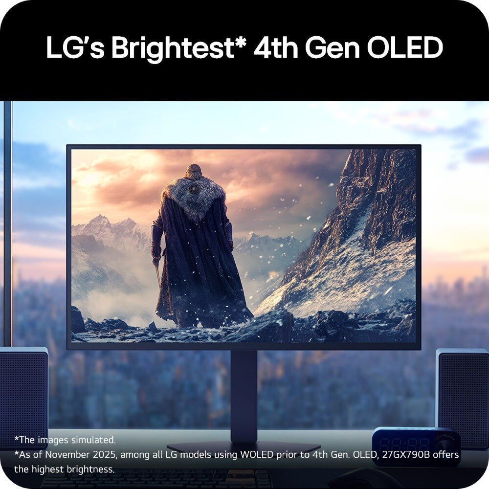 LG UltraGear GX7 WOLED 27-inch 4th Gen. QHD Gaming Monitorㅣ27GX790B with Dual-Mode(720Hz@HD, 540Hz@QHD), 0.02ms(GtG), DP2.1, VESA DisplayHDR™ True Black 500