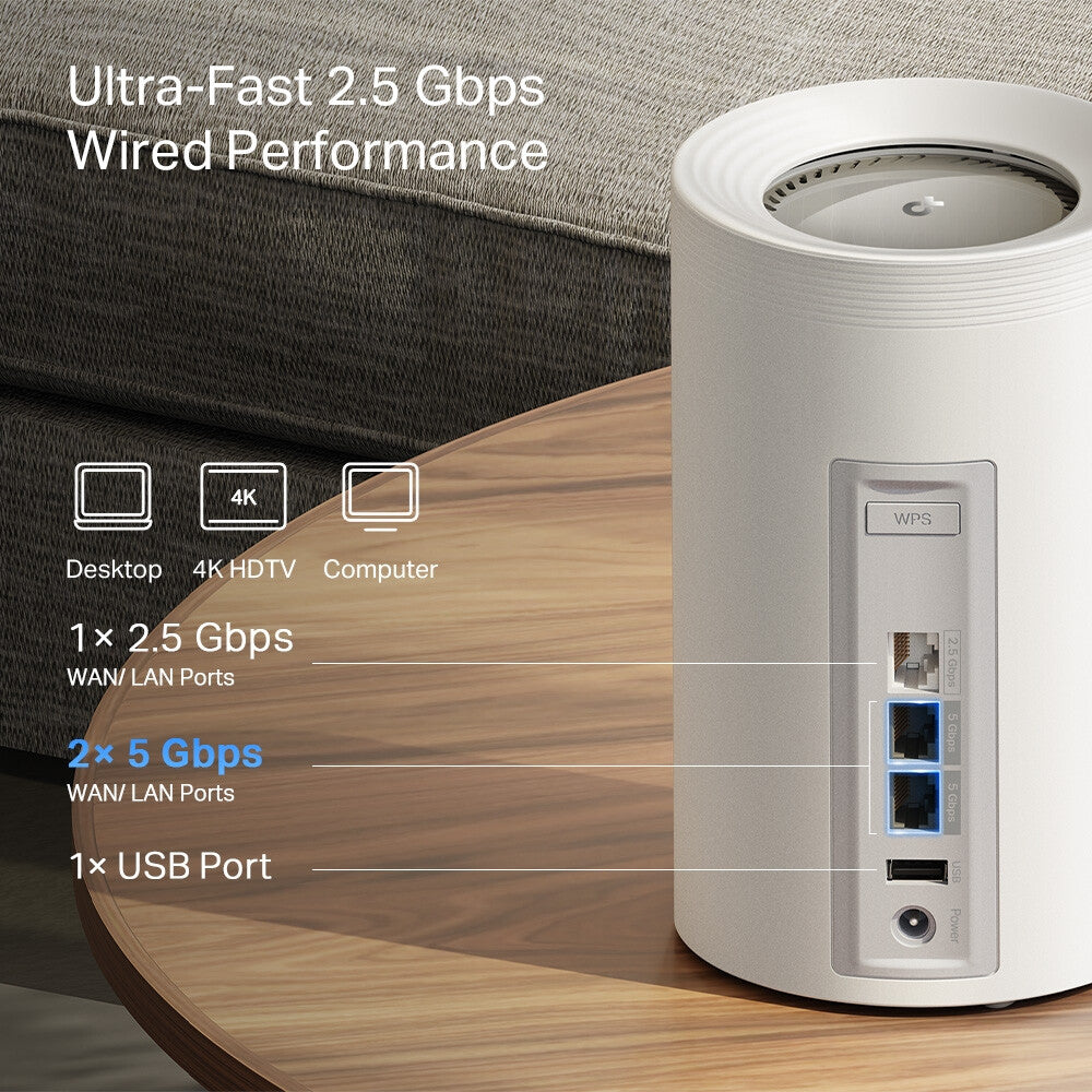 TP-Link Tri-Band BE9300 Wi-Fi 7 Mesh-System (3er Pack)