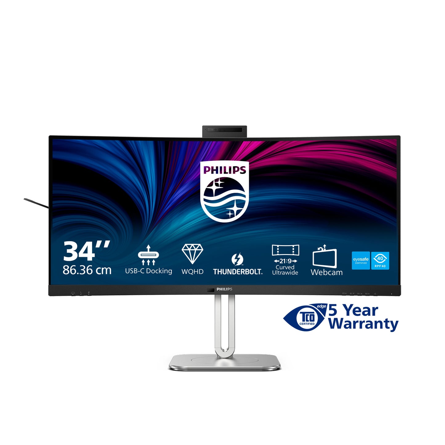 Philips 6000 series 34B2U6603CH/00 computer monitor 86.4 cm (34") 3440 x 1440 pixels Wide Quad HD LCD Grey