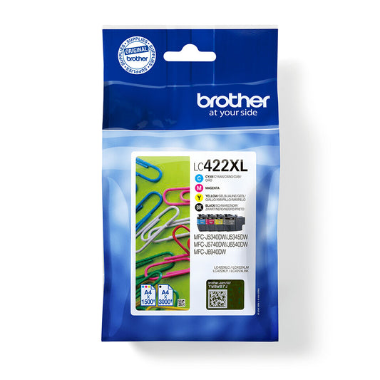 Brother LC422XLVALDR ink cartridge 4 pc(s) Original Black, Cyan, Magenta, Yellow