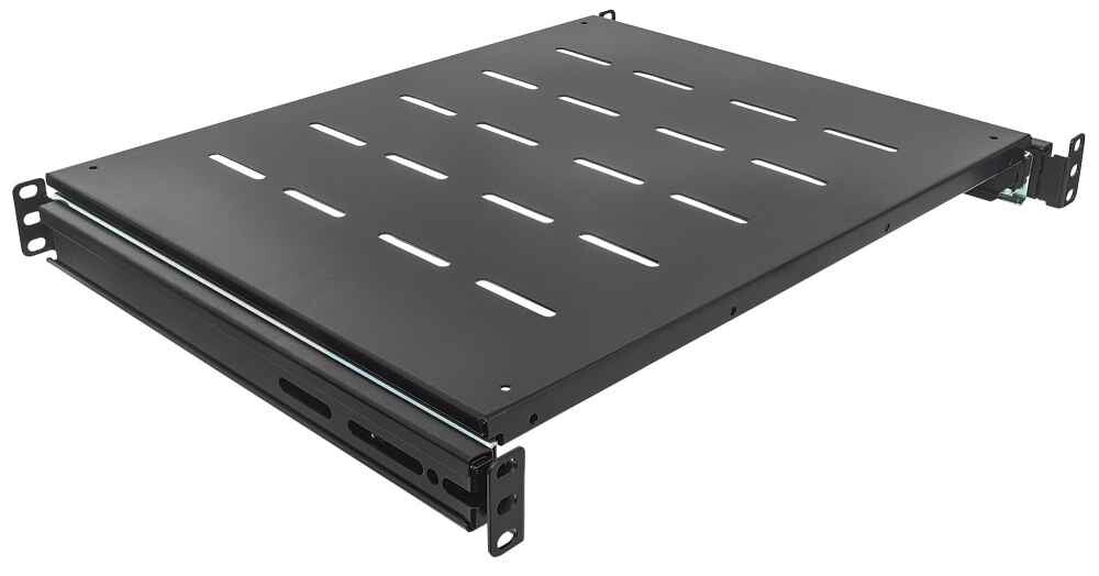 Intellinet 19" Sliding Shelf, 1U, 800 to 1000mm Depth, shelf depth 550mm, Black