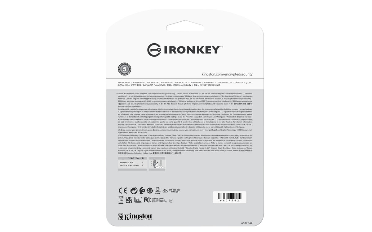 Kingston Technology IronKey 32GB USB-C Vault Privacy 50C AES-256 Encrypted, FIPS 197