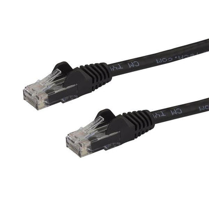 StarTech.com 7.5m CAT6 Ethernet Cable - Black CAT 6 Gigabit Ethernet Wire -250MHz 100W PoE RJ45 UTP Network/Patch Cord Snagless w/Strain Relief Individually Tested