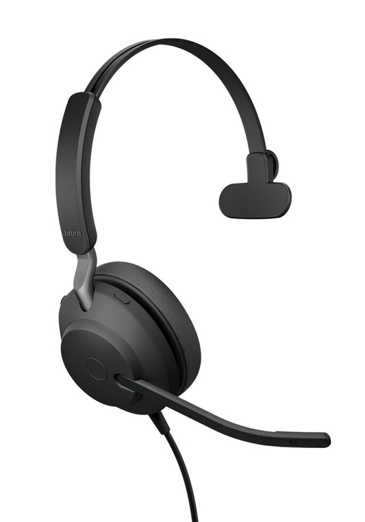 Jabra Evolve2 40 SE Headset Wired Head-band Office/Call center USB-C / USB-A, Boom microphone, black