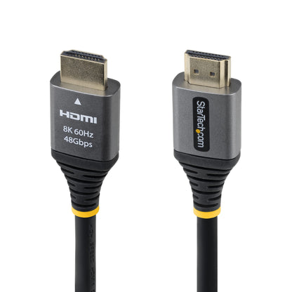 StarTech.com 1ft (30cm) Certified Ultra High Speed HDMI Cable, 8K 60Hz/4K 120Hz, HDMI 2.1 Cable with HDR10+ / eARC, 48Gbps, 8K HDMI Cord for Monitor/TV/Display, Flexible TPE Jacket