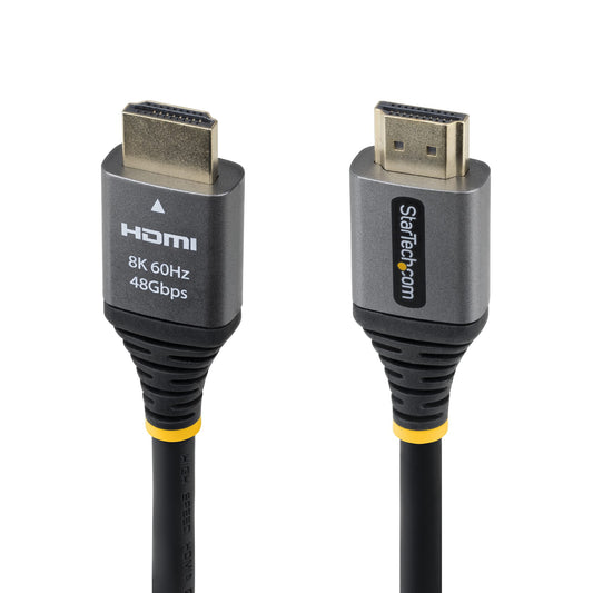 StarTech.com 1ft (30cm) Certified Ultra High Speed HDMI Cable, 8K 60Hz/4K 120Hz, HDMI 2.1 Cable with HDR10+ / eARC, 48Gbps, 8K HDMI Cord for Monitor/TV/Display, Flexible TPE Jacket