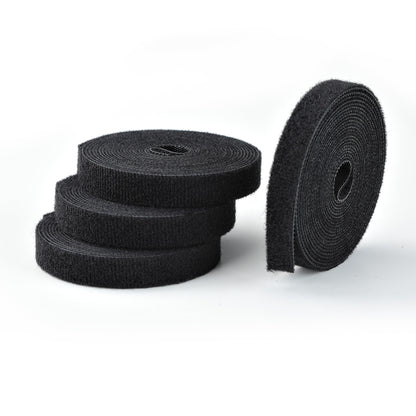 StarTech.com 4-pack 15ft (4.6m) Hook and Loop Roll, 0.5in Wide, Black, Cut-to-Size Reusable Cable Ties, Fastener Tape, Adjustable Fabric Wraps, Bulk Roll