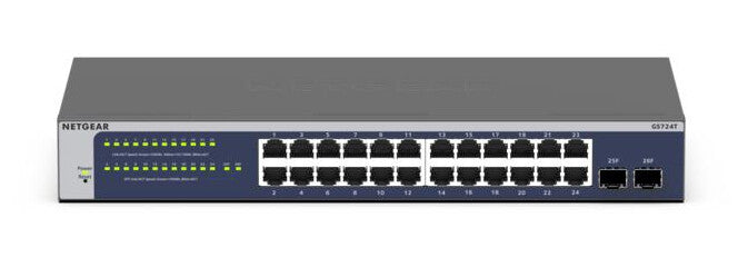 NETGEAR GS724T Managed L2+/L3 Gigabit Ethernet (10/100/1000) 1U Blue, Grey