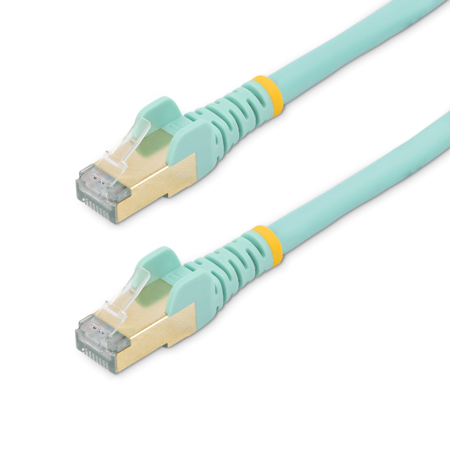 StarTech.com 0.50m CAT6a Ethernet Cable - 10 Gigabit Shielded Snagless RJ45 100W PoE Patch Cord - 10GbE STP Network Cable w/Strain Relief - Aqua Individually Tested/Wiring is UL Certified/TIA