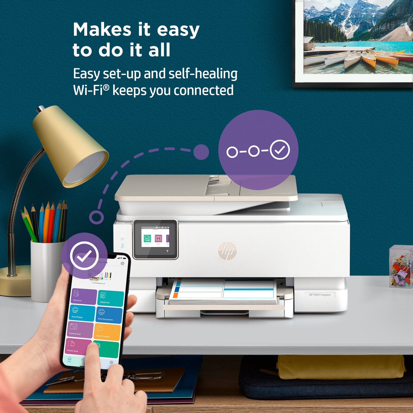 HP ENVY Inspire 7920e Wireless All-in-One Color Printer, Instant Ink; Copier, Scanner