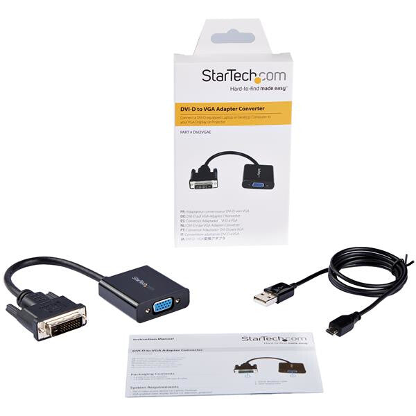 StarTech.com DVI-D to VGA Active Adapter Converter Cable - 1080p