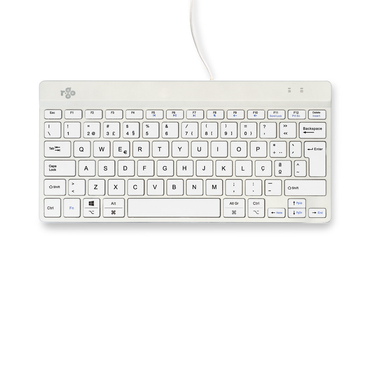 R-Go Tools Ergonomic keyboard R-Go Compact Break, compact keyboard with break software, QWERTY (PT), wired, white