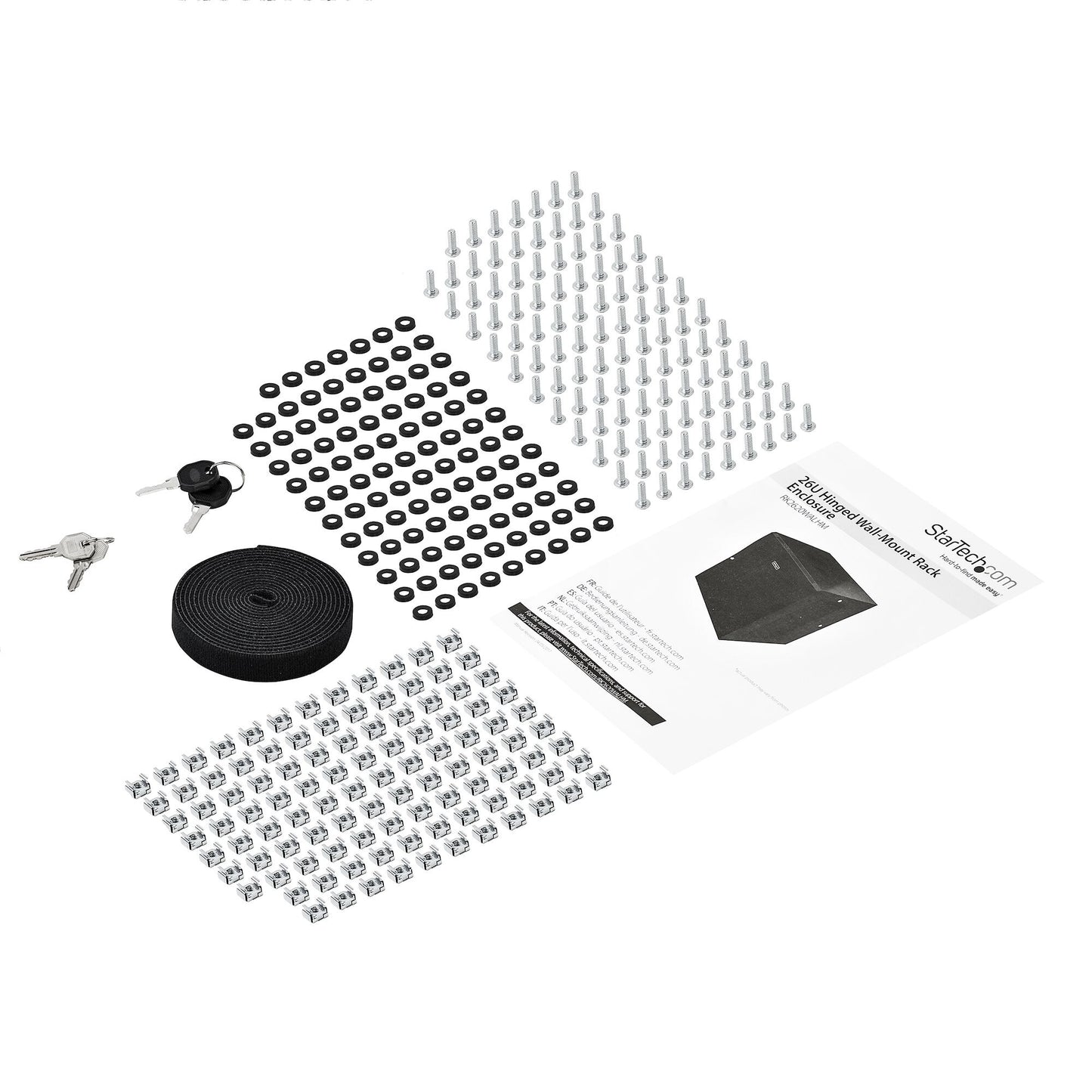 StarTech.com 4-Post 26U Wall Mount Network Cabinet with 1U Shelf, 19" Hinged Wall-Mounted Server Rack for Data / AV / Electronics / Computer Equipment, Flexible Vented Rack Enclosure