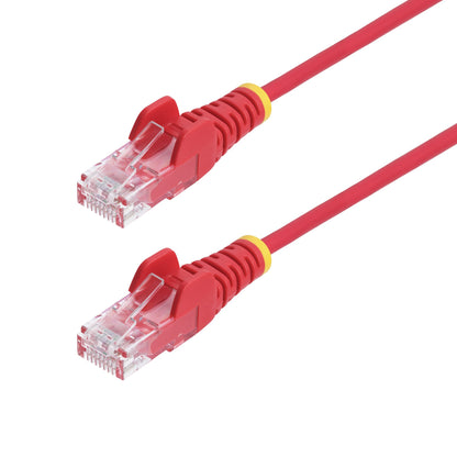 StarTech.com 50cm Red Slim CAT6 Ethernet Cable, Snagless, 100W PoE, UTP, LSZH, 28AWG Pure Bare Copper Wire, Slim RJ45 Network Patch Cord w/Strain Reliefs, Individually Tested