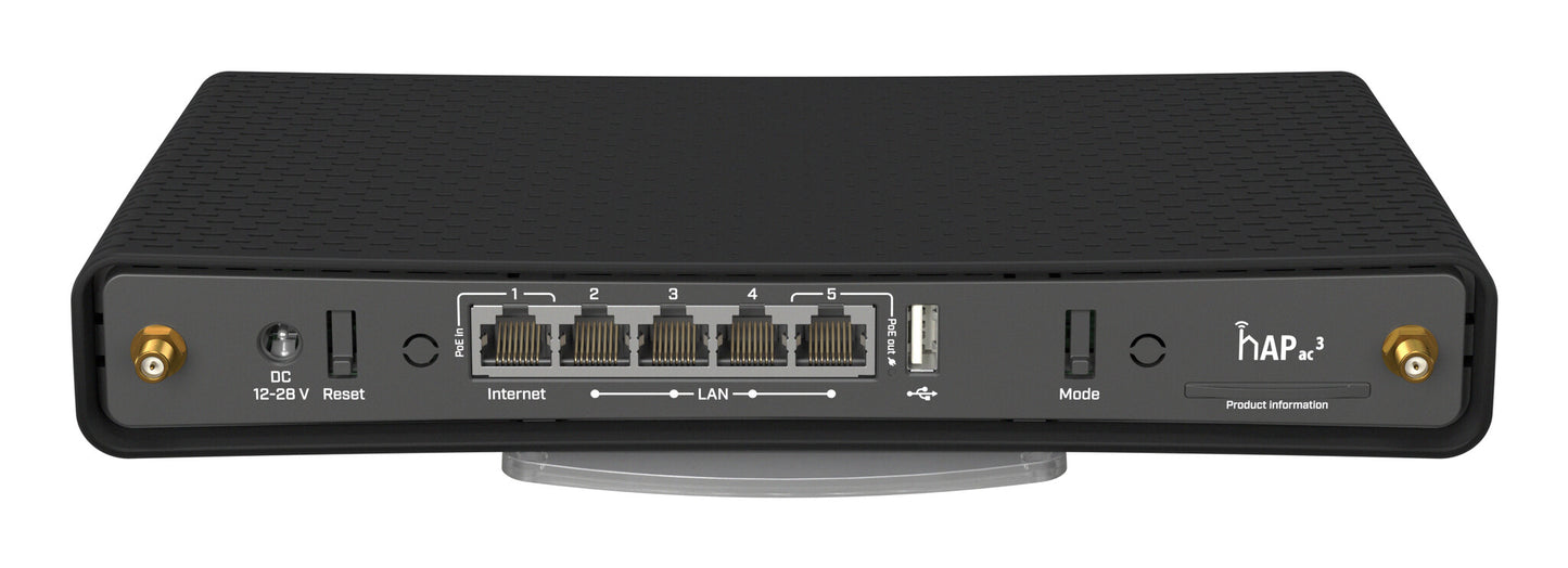 Mikrotik hAP ac³ wireless router Gigabit Ethernet Dual-band (2.4 GHz / 5 GHz) Black