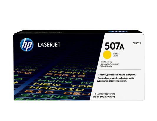 HP 507A yellow original LaserJet toner cartridge