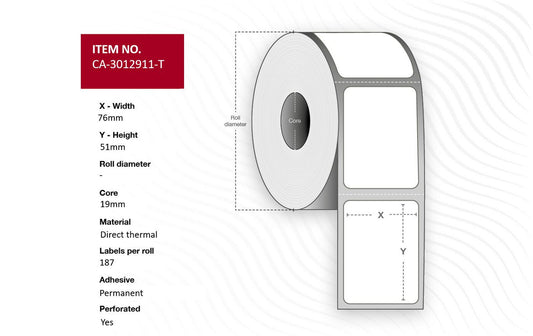 Capture CA-3012911-T printer label White