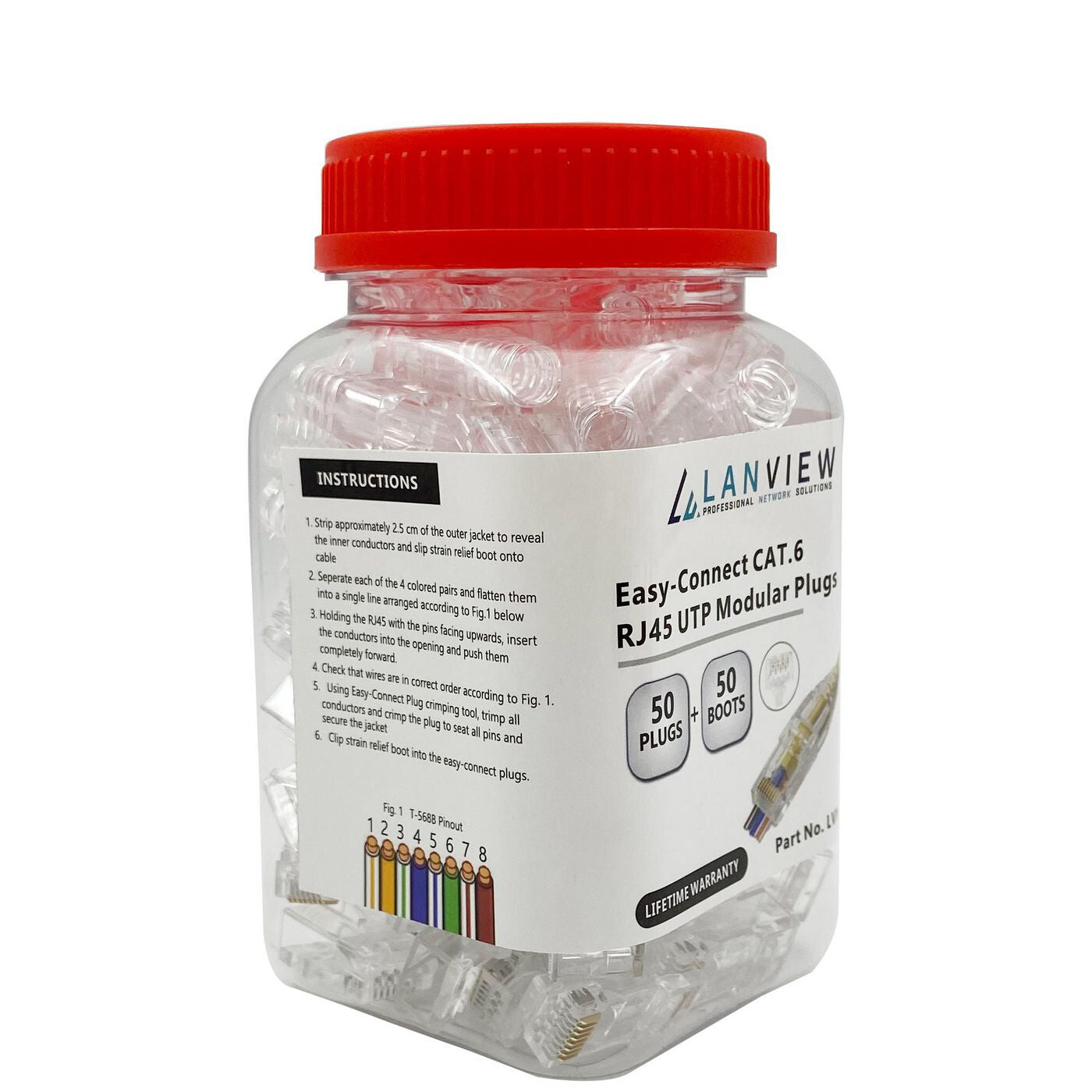 Lanview LVN125305 wire connector RJ45 Transparent