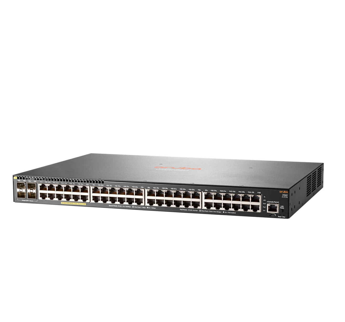HPE Aruba Networking 2540 48G PoE+ 4SFP+ Managed L2 Gigabit Ethernet (10/100/1000) Power over Ethernet (PoE) 1U Grey