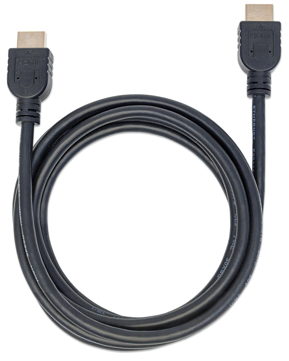 Manhattan HDMI 4K@60Hz Cable with Ethernet, CL3 In-Wall Rated, 2m, Suitable for ALL 4K & 1080p/HD Uses, Black, Premium High Speed, Lifetime Warranty, Higher 4K Refresh Rate than HD3MM2MW (4K@30Hz)