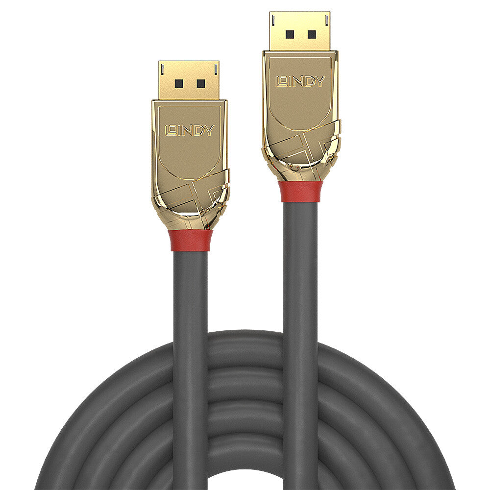 Lindy 0.5m DisplayPort 1.4 Cable, Gold Line