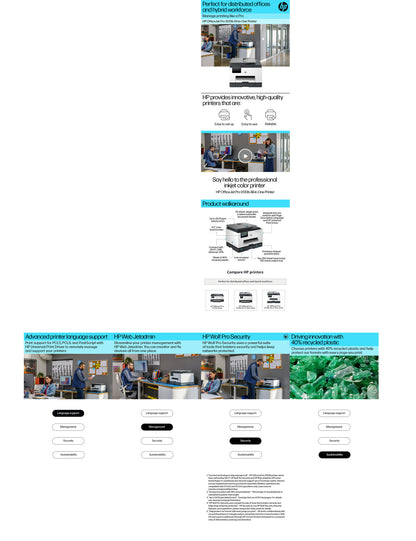 HP OfficeJet Pro 9130b Wireless All-in-One Color Printer, Two-sided printing; Copier, Scanner