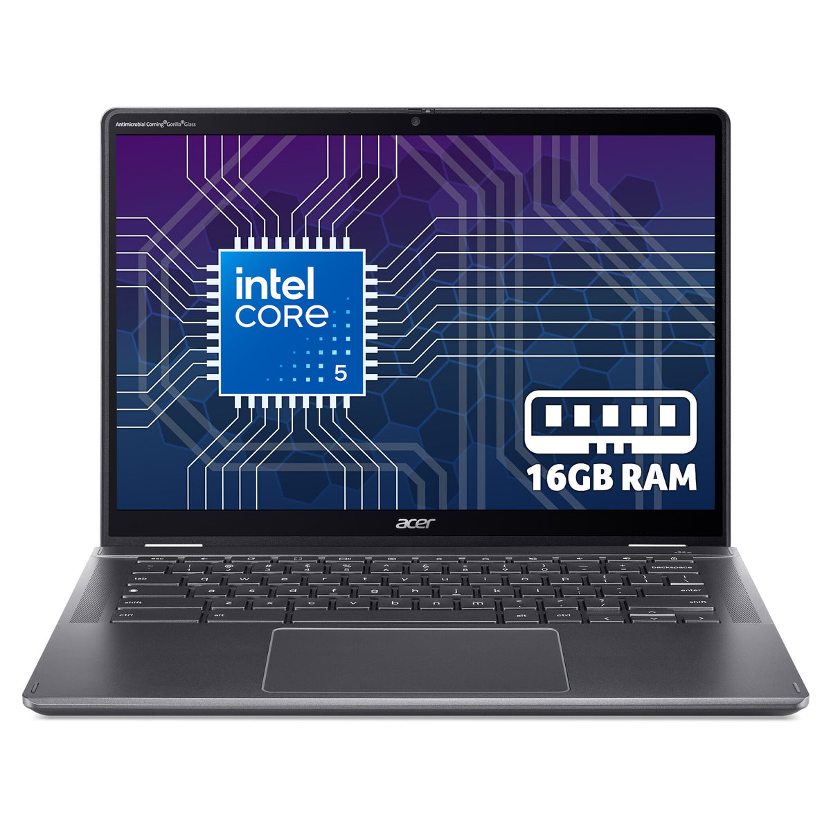 Acer Chromebook Plus Spin 514 convertible (CPE594-1N) - Intel Core 5, 16GB RAM, 256GB SSD, 14" WUXGA touchscreen, Chrome OS