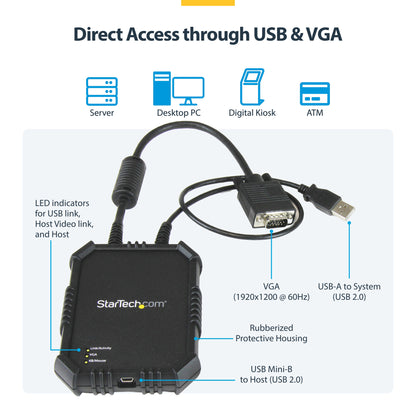 StarTech.com Laptop-to-Server KVM Console with Rugged Housing