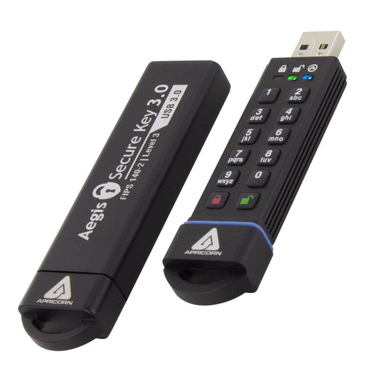 Apricorn ASK3 USB flash drive, 16GB, USB 3.2 Gen 2 (3.1 Gen 2), black
