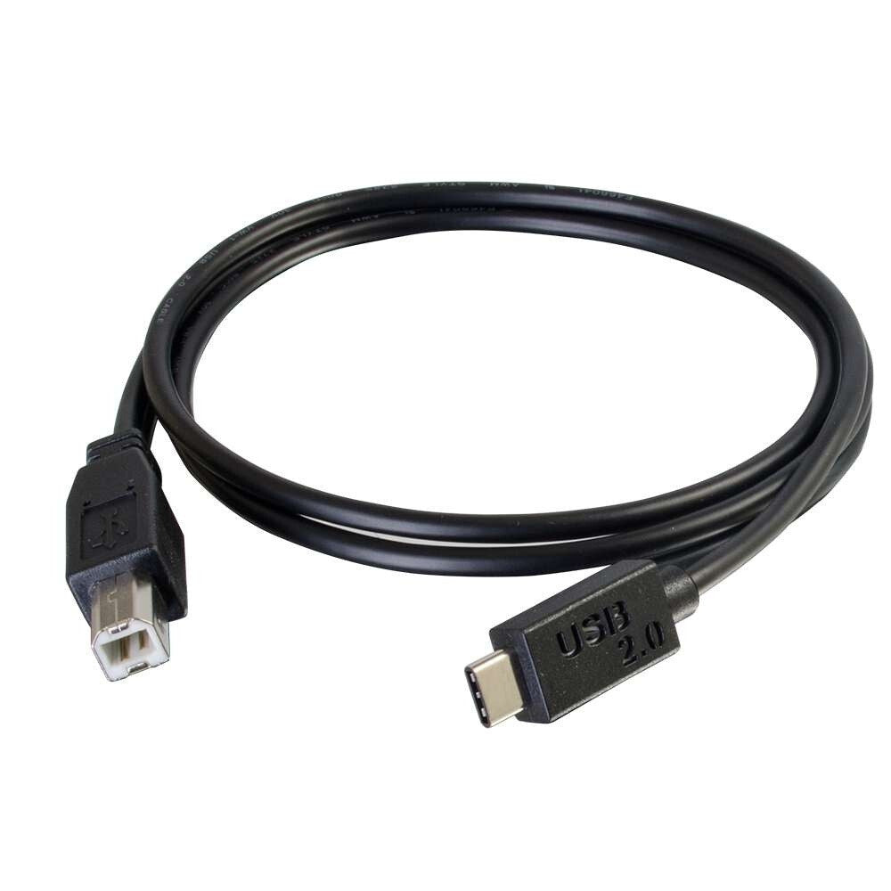 C2G 3ft (0.9m) USB 2.0 USB-C to USB-B Cable M/M - Black