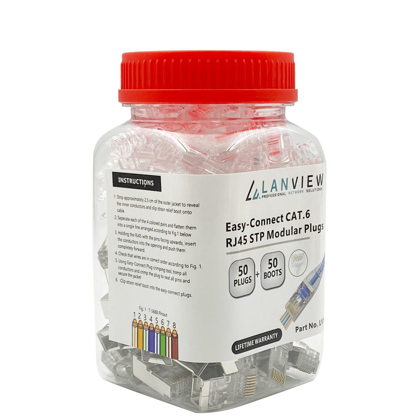 Lanview LVN125310 wire connector RJ45 Transparent