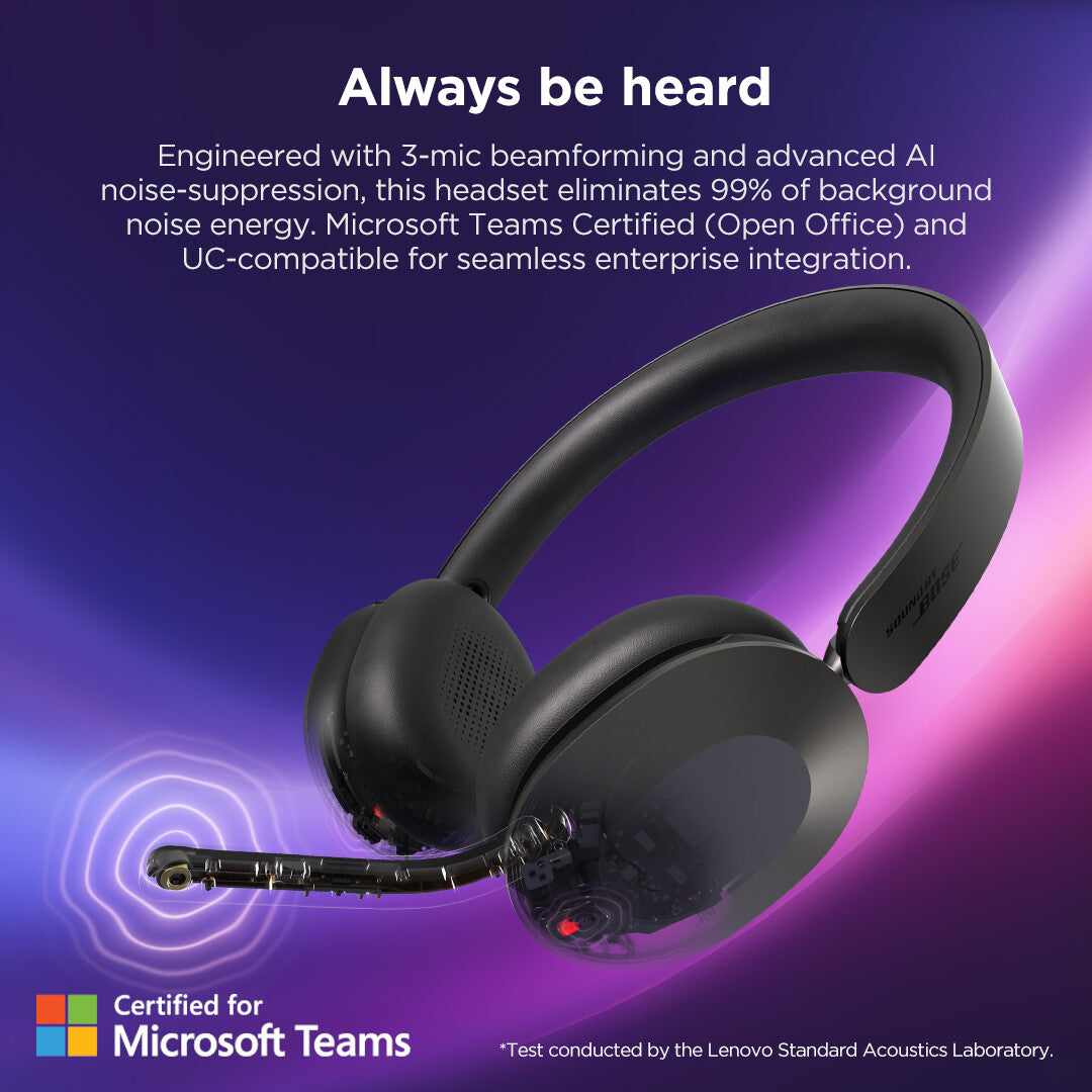 Lenovo 4XD1T60925 headphones/headset Wireless Head-band Office/Call center USB Type-C Bluetooth Grey