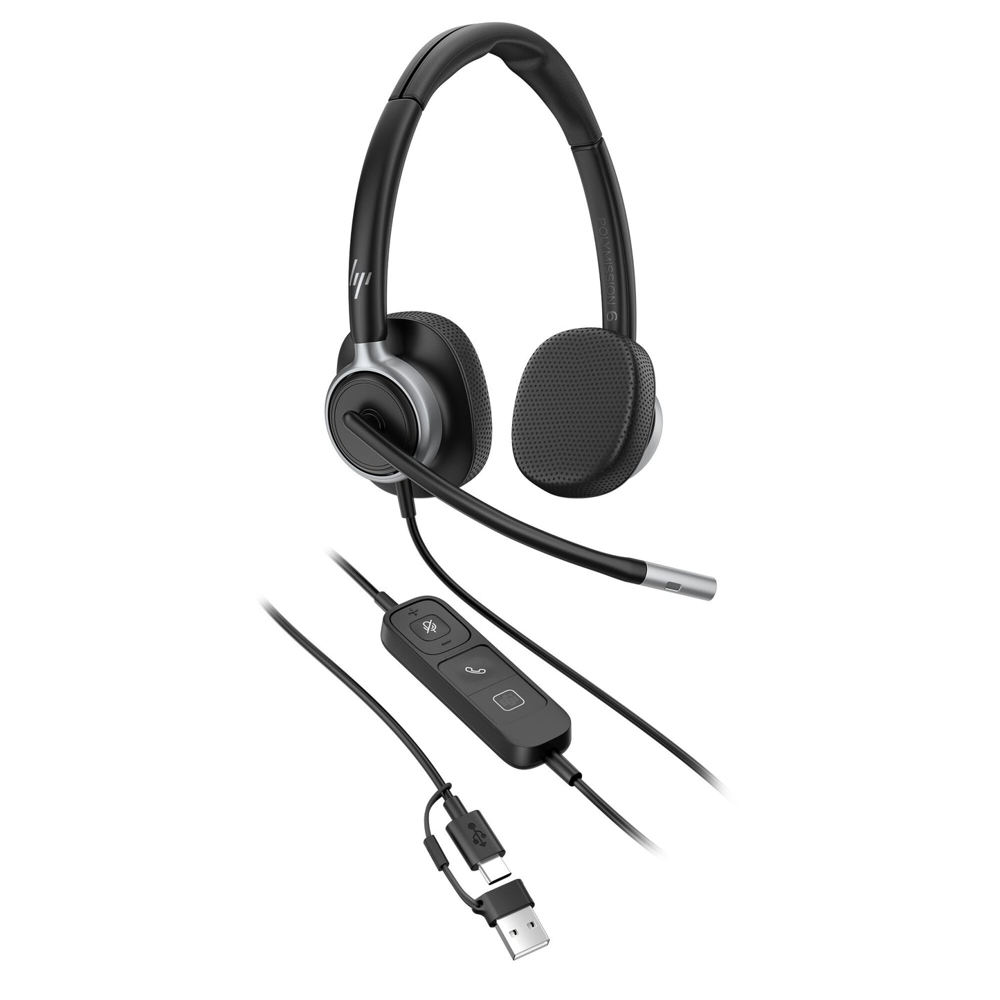 HP Poly Mission 625 Stereo USB Wired Headset (Bulk)