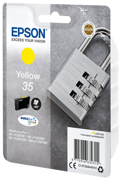 Epson Padlock Singlepack Yellow 35 DURABrite Ultra Ink