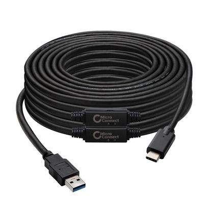 Microconnect USB3.1CA10AMP USB cable USB 3.2 Gen 1 (3.1 Gen 1) 10 m USB C USB A Black