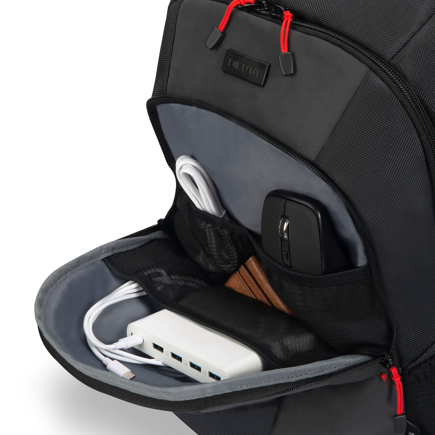 DICOTA D32119-RPET backpack Casual backpack Black, Red Polyester, Recycled polyethylene terephthalate (rPET)