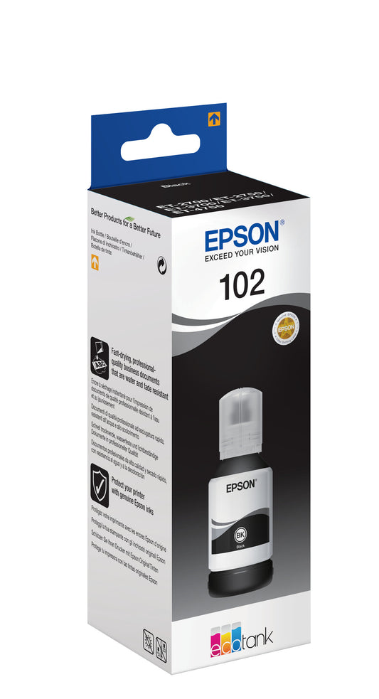 Epson 102 EcoTank Pigment ink bottle, black