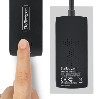 StarTech.com Replacement HDMI Transmitter for 4KHDMI-WIRELESS-65FT, 65ft Range, 4K 60Hz, USB Powered, Plug and Play