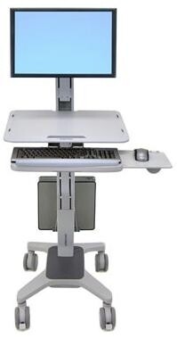 Ergotron WorkFit C-Mod, Single Display Sit-Stand Workstation monitor mount / stand 68.6 cm (27") Floor Grey