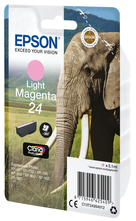 Epson Elephant 24 Claria Photo HD Single Light Magenta Ink