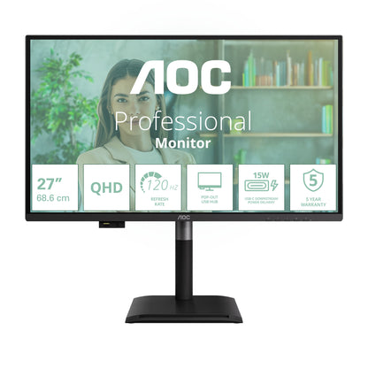 AOC Q27P4U computer monitor 68.6 cm (27") 2560 x 1440 pixels Wide Quad HD Black