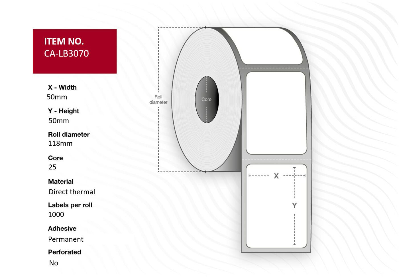 Capture CA-LB3070 printer label White