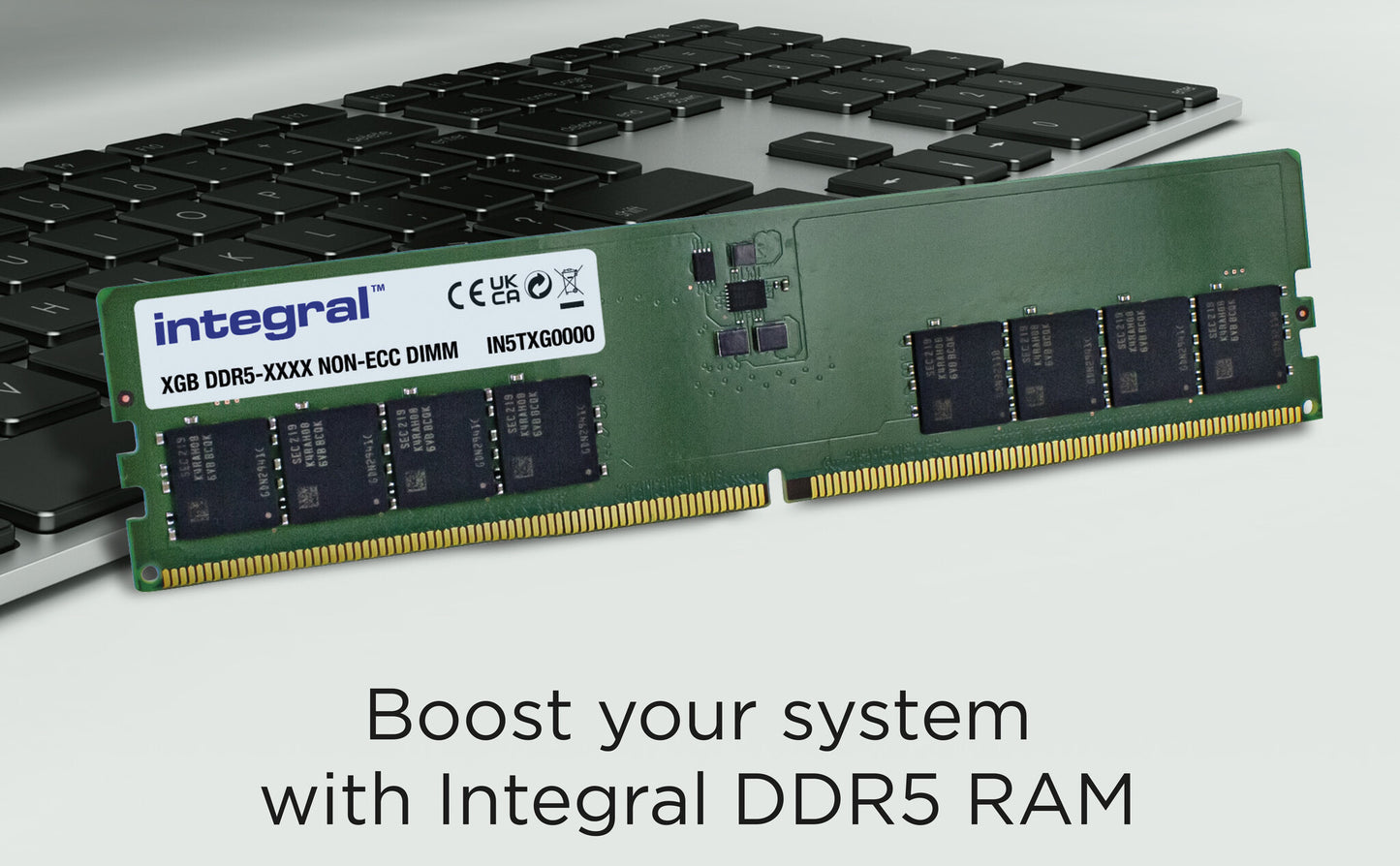 Integral 32GB PC RAM MODULE DDR5 4800MT/s PC5-38400 UNBUFFERED NON-ECC DIMM 1.1V 2GX8 CL40