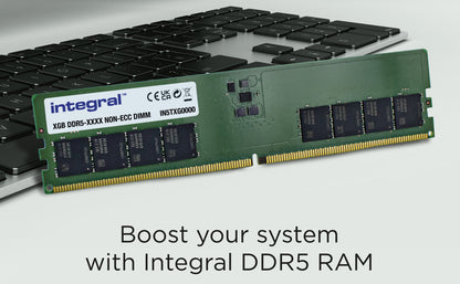 Integral 32GB PC RAM MODULE DDR5 4800MT/s PC5-38400 UNBUFFERED NON-ECC DIMM 1.1V 2GX8 CL40