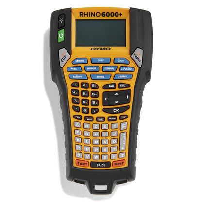 DYMO Rhino 6000+ Industrial Label Maker | Computer Connected Label Printer with Hard Carry Case | Includes 1 Vinyl Tape Cassette1 Flexible Nylon Tape Cassette and Rechargeable Lithium Ion Battery